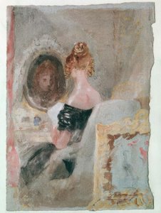 Interiør på Petworth House: kvinne foran speilet av Joseph Mallord William Turner
