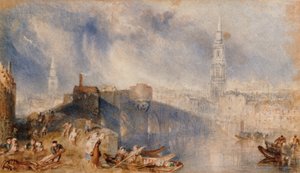 Inverness, fra over elven Ness av Joseph Mallord William Turner