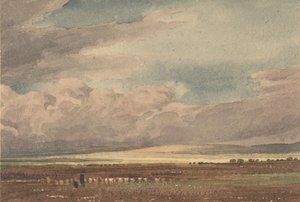 Salisbury Plain med Old Sarum in the Distance, Wiltshire, 1810-62. av Joseph Mallord William Turner