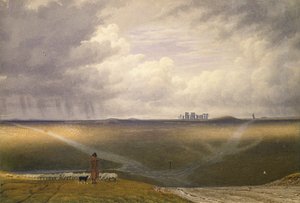 Stonehenge-A Showery Day, tidlig på 1800-tallet av Joseph Mallord William Turner