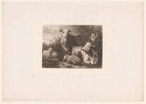 Hyrde og gjeterinne med husdyr av William Unger