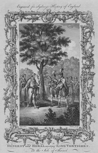 Hengest og Horsa møter kong Vortigern, på Isle of Thanet, 1773.
