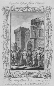 Lady Mary Bruce avslørte, som et offentlig skue ved Roxburgh Castle, etter ordre fra Edward I, 1773.