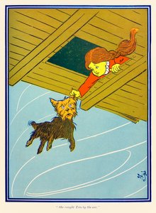 Hun fanget Toto ved øret. fra The Wonderful Wizard of Oz av L. Frank Baum av William Wallace Denslow