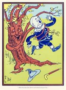 Grenene bøyde seg ned og snodde seg rundt ham. fra The Wonderful Wizard of Oz av L. Frank Baum av William Wallace Denslow