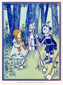 ??Dette er en stor komfort,? sa Tin Woodman.? fra ?The Wonderful Wizard of Oz? av L. Frank Baum av William Wallace Denslow