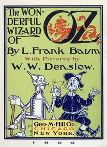 Tittelside fra The Wonderful Wizard of Oz av Lyman Frank Baum (1856 - 1919) pub. 1900 (fargelitografi)