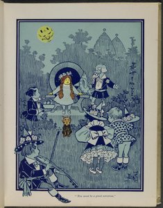«Du må være en stor trollkvinne», illustrasjon fra «Den fantastiske trollmannen fra Oz» av Lyman Frank Baum