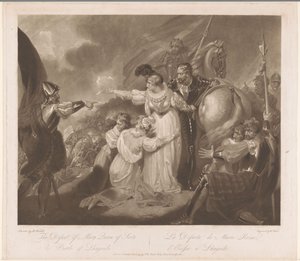 Nederlag til Mary Queen of Scots i slaget ved Langside The Defeat of Mary Queen of Scots i slaget ved Langside / La Défaite de Marie Reine d'Ecosse a Langside (tittel på objekt)