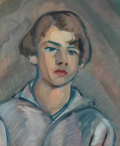 Portrett av en ung mann med langt hår av William Watson Peploe