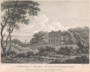 Cadland Park, i Hampshire, setet til Robert Drummond, Esquire (utgitt av W. Watts); side 56 (bind 1) av William Watts