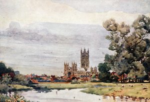 Canterbury from the Meadows (farge litho) av William Wiehe Collins