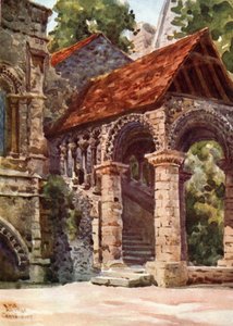 Canterbury, Norman Stairway (farge litho) av William Wiehe Collins