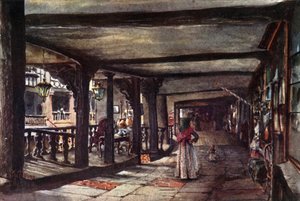 Chester, the Rows (farge litho) av William Wiehe Collins