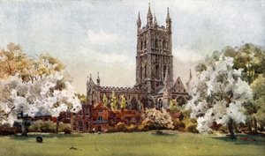 Gloucester fra Paddock (farge litho) av William Wiehe Collins