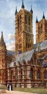 Lincoln, West Towers (farge litho) av William Wiehe Collins