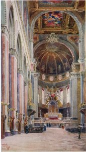 Napoli. Interiør av katedralen (farge litho) av William Wiehe Collins