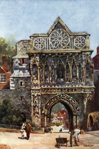 Norwich, Aethelbert Gate (farge litho) av William Wiehe Collins