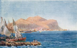 Palermo. Monte Pellegrino (farge litho)
