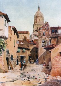 Salamanca, en gammel gate (farge litho)