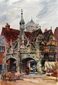 Salisbury, Market Cross (farge litho) av William Wiehe Collins