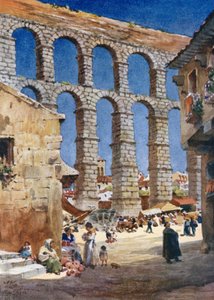 Segovia, akvedukten (farge litho)