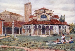 Torcello. Sta Fosca og katedralen (farge litho) av William Wiehe Collins