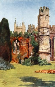 Wells, ruinene av banketthallen (farge litho) av William Wiehe Collins