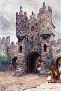York, Micklegate Bar (farge litho) av William Wiehe Collins