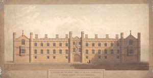 Høyde for vestfronten av den nye firkanten ved Corpus Christi College, Cambridge av William Wilkins