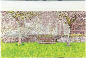 Orchard in Winter, 2014 (Olje på lerret) av William Wilkins