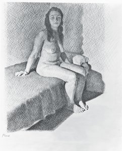 Sittende naken, ca. 1968-74 (blyant på papir)