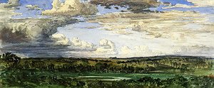 Landskap i Nord-Europa (akvarell over blyant på papir) av William Wyld