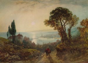 Utsikt over en havn, c1859, 1938 av William Wyld