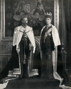 Kong George V og Queen Mary ved deres første åpning av parlamentet, 6. februar 1911, 1951. av William and Daniel Downey