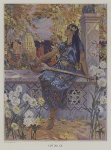 Automne (høst) (farge litho) av William de Leftwich (after) Dodge
