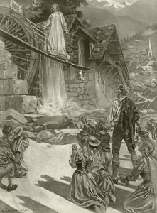 La Sonnambula, akt III scene ii (gravyr) av William de Leftwich Dodge
