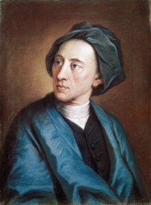 Portrett av den britiske poeten Alexander Pope i turban (olje på lerret