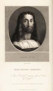 Portrett av Marcantonio Raimondi, italiensk gravør, ca. 1470-1534 av William the Younger Holl