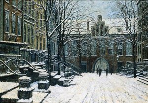 Mariacka Street, Gdansk om vinteren, ca. 1920 (olje på lerret) av Willibald Werner