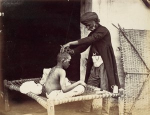 Indisk frisør, 1860-tallet.