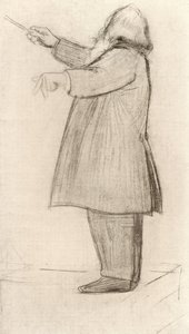 Johannes Brahms (1833-1897) tysk komponist, dirigering (tegning) av Willy von Beckerath