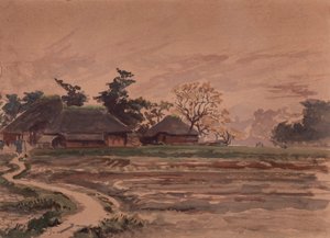 Landskap med hus. av Winckworth Allan Gay
