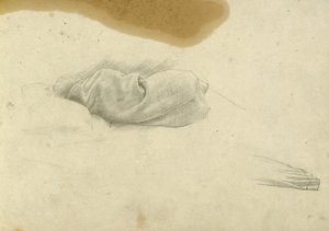 Studie for sovende kvinne for Santissima Trinita, ca. 1924-30 (blyant på papir)