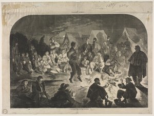 En bivuakkbøte på Potomac, 1861. av Winslow Homer
