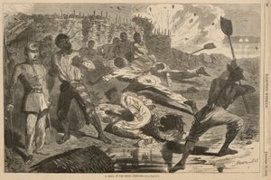 A Shell in the Rebel Trenches, fra Harper av Winslow Homer