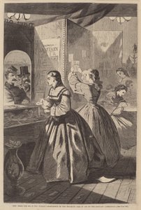 Any Thing for Me, If You Please - Postkontoret til Brooklyn Fair in Aid of the..., publisert 1864 av Winslow Homer