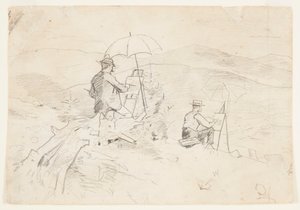 Kunstnere som skisserer i de hvite fjellene av Winslow Homer