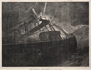 At Sea, Signaling a Passing Steamer, 1871. av Winslow Homer