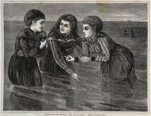 Bading ved Long Branch, - Oh, Aint it Cold!, 1871. av Winslow Homer